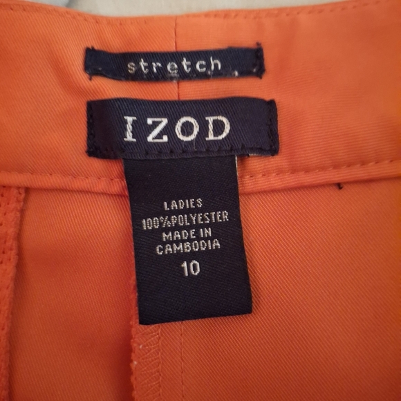 Izod Women's Vibrant Orange Athletic Shorts - Picture 7 of 9